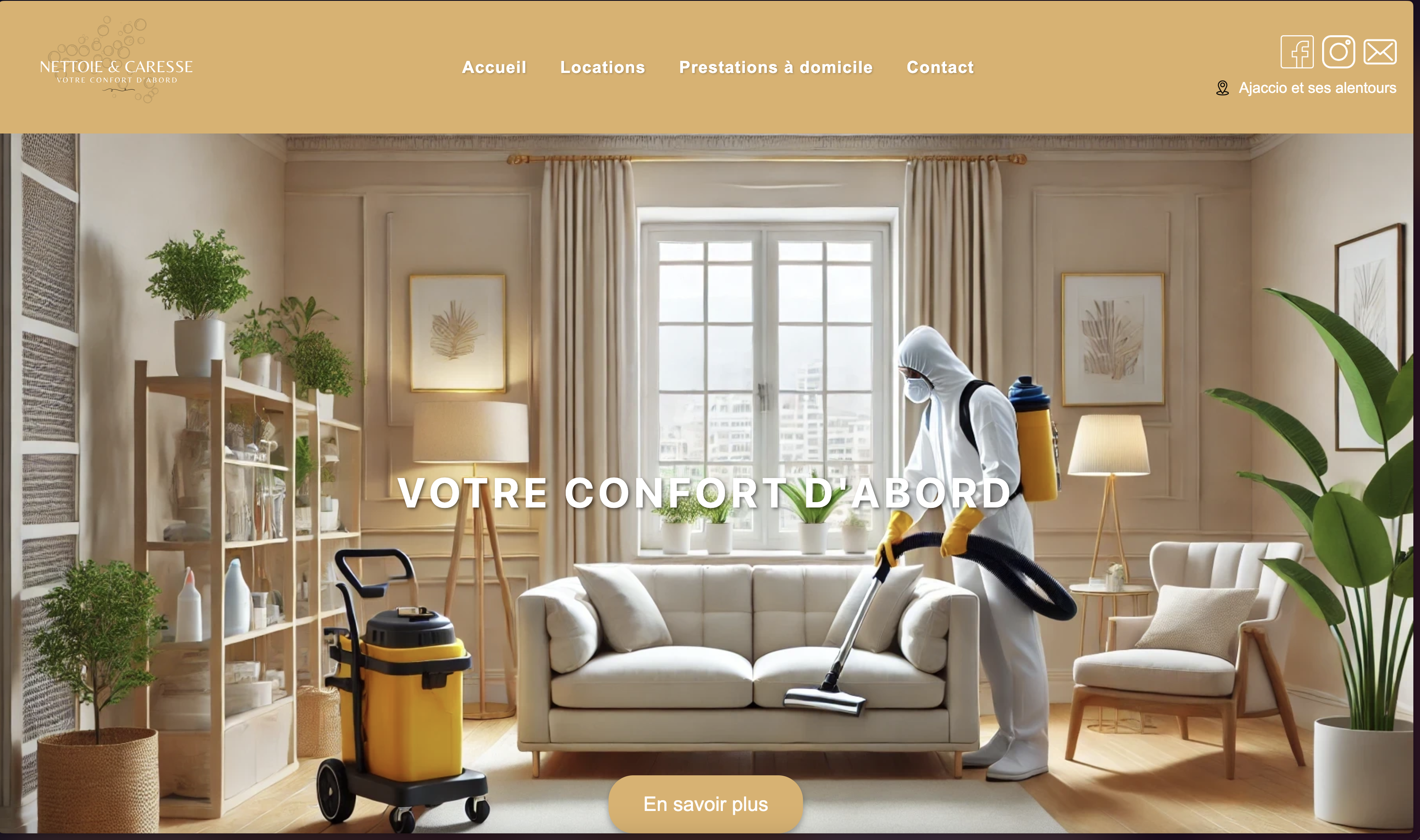 Capture d'écran du site Nettoie&Caresse